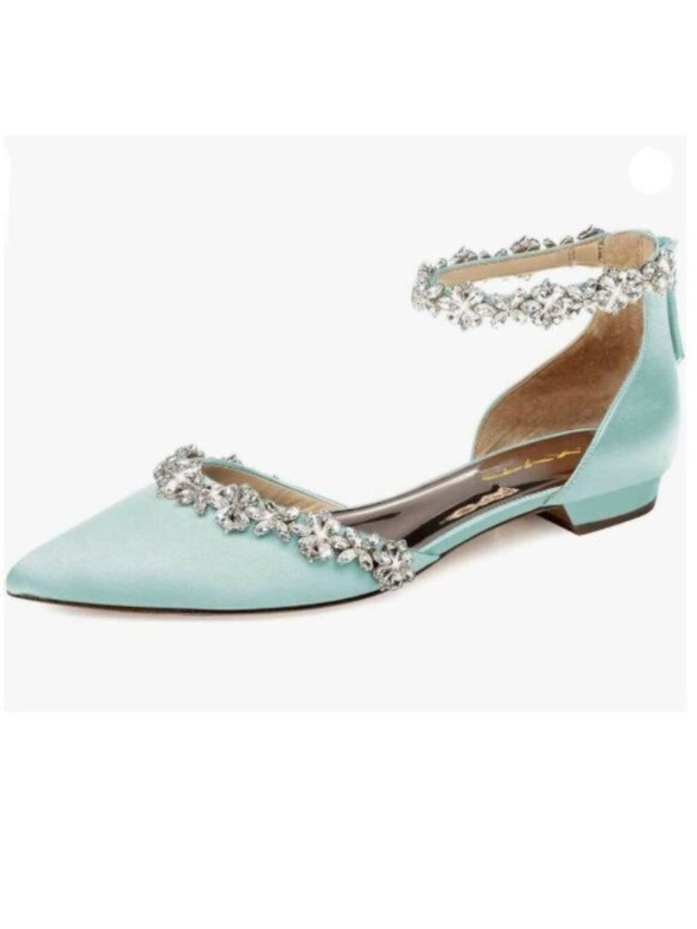 XYD Women Classic Pointed Toe D'Orsay Wedding Flat Sandals Sparkly Rhinestones